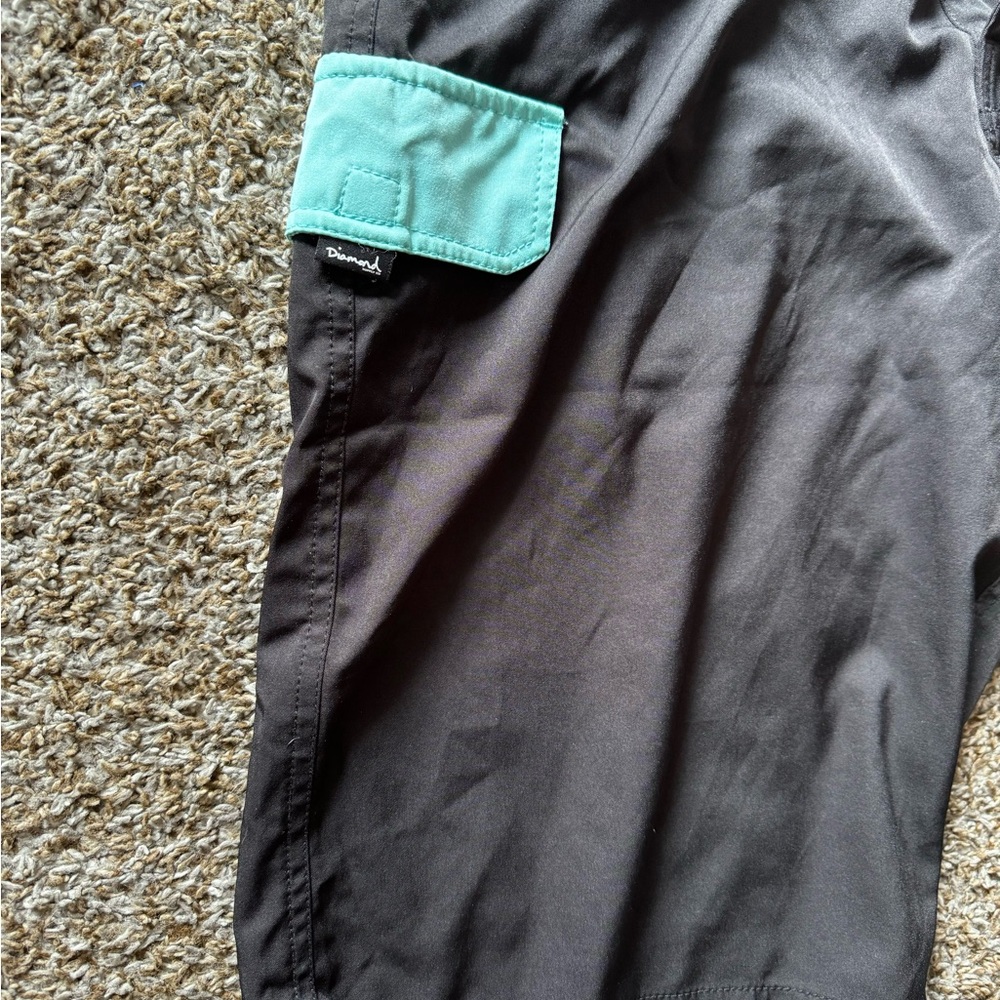 Diamond Supply co black & Tiffany d. Logo board shorts size 34 w cargo pocket - Picture 5 of 8
